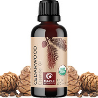 Certified Organic Cedarwood Essential Oil - 100% Pure Organic Cedarwood Oil For Hair Skin & Nails Plus Beauty Diys - Calming Aromatherapy Essential Oil For Diffusers - Usda Organic Non-Gmo & Undiluted