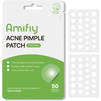 Amifiy Pimple Patches With Hydrocolloid & Tea Tree - Invisible Acne Stickers For Face, Oil-Absorbing Zit Dots, Vegan & Cruelty-Free Blemish Treatment, 50 Count (10Mm/12Mm/14Mm)