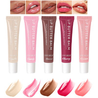 5 Colors Butter Lip Balm Hydrating Lip Gloss, High Shine Nude Color Lip Tint Finish Lip Glow Oil, Lipgloss Lip Care Makeup Gift, Lip Gloss For Women