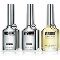 Vishine 3Pcs 16Ml Gel Nail Polish Set, Cuticle Oil Set With No Wipe Top Coat And Base Coat Long Lasting Soak Off Led Uv Nail Lamp Gel Salon Quality