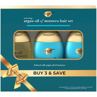 Ogx Renewing + Argan Oil Of Morocco Travel Size Hair Care Set, Damage Repairing Shampoo And Conditioner, 2X 3 Fl. Oz, And Ogx Extra Penetrating Hair Oil Treatment, 3.3 Fl. Oz, 3 Items