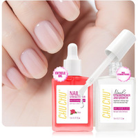 2 In 1 Nail Strengthener And Rose Cuticle Oil Set: Clear Nail Hardener Polish Extra Strong And Growth - Repair Brittle Damaged Dry Nail And Cuticle - For Women Beginner Home Salon Gift