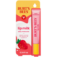 Burts Bees Lip Milk, Daily Lip Moisturizer, Sweet Strawberry, Vitamin Enriched Moisturizing Lip Balm With Almond Milk And Jojoba Oil, Hydrating For Softer Lips, 1 Tube, 0.34 Fl Oz