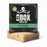 Black Box Usa Made 5Oz Men's Natural Bar Soap Made From Natural Oils - Handmade Cold Process Soap With No Harsh Chemicals Perfect Blend Of Patchouli & Peppermint Leaves (Patchouli)
