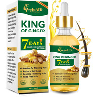 Vedoaid Ginger Oil For Hair Growth - Biotin Hair Growth Serum, 100% Pure Natural Ginger Essential Oil - Promotes Stronger, Thicker, Longer Hair In Women & Men (1Pc, Upgraded)