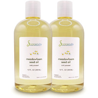 Soapeauty Meadowfoam Seed Oil Cold Pressed Unrefined | 100% Pure Natural Meadowfoam Seed Oil For Face & Hair | Moisturizer For Skin, Promotes Hair Growth, Balms | 24 Fl Oz (2 * 12 Fl Oz)