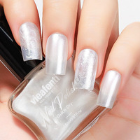 Vieafenti Pearl White Iridescent Nail Polish 15Ml - Aurora Mermaid & Unicorn Glossy, Quick Dry Air Dry Long Lasting, Oil-Based Vegan Nail Art Polish - Diy At Home