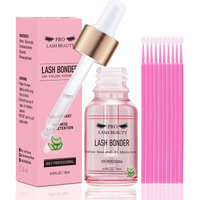 Lash Bonder For Eyelash Extensions Super Bonder Glue Accelerator With 10Pcs Cotton Swab Lash Extension Sealant Longer Retention Waterproof Oil-Proof Special Dropper Design For Dose Control(Aloe,15Ml)