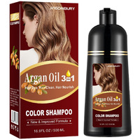 Agthyuve Dark Brown Hair Dye 16.9 Fl Oz, Argan Oil Hair Shampoo, 3 In 1 Dye Shampoo, Easy To Use, Semi-Permanent Hair Color Shampoo (Dark Brown)