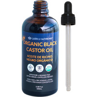 Queen Of The Thronesorganic Black Castor Oil - 100Ml With Dropper| 100% Pure, Certified Organic, Hexane-Free, Extra Virgin | Moisturizing & Conditioning Oil For Skin, Hair & Nails