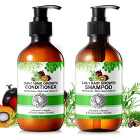 Biotin Shampoo And Conditioner For Hair Loss| Thickening Hair Products With Rosemary, Black Castor & Batana Oil - Strengthens, Repair, Add Shine For Women Curly, Straight, Dry And Damaged Hair