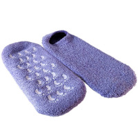 Natracure Moisturizing Gel Socks - (Helps Dry Feet, Cracked Heels, Dry Heels, Rough Calluses, Cuticles, Dead Skin, Use With Your Favorite Lotions, Creams Or Spa Pedicure) - Color: Lavender
