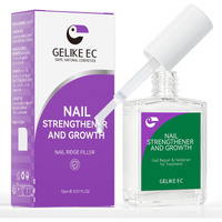 Nail Strengthener Protein For Damaged Nails: Clear 15Ml Gelike Ec Natural Nail Hardener Extra Strong And Growth - Long Lasting Repair For Damaged Nails - Growth Oil For Daily Work Home Salon Gift