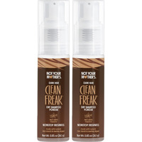 Not Your Mother's Clean Freak Dark Hair Dry Shampoo Powder (2-Pack) - .85 Oz Each - Non-Aerosol Powder Absorbs Oil And Refreshes Dark Hair Shades