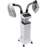 Dnysysj Salon Hair Steamer, White Nano Mist Hair Steamer Multi-Functional Nano Hair Color Processor Two Caps Hair Oil Machine, 650W Vertical Hair Steamer For Hair Salon Deep Hair Care Repair, Basics