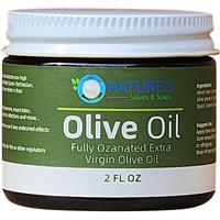 Nature's Salves And Soaps Cold Pressed Extra Virgin Olive Oil - 2Oz Glass Jar - Holistic, Homeopathic, Natural, Dental, Skin, Hair
