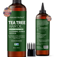 Natural Riches Tea Tree Oil For Hair - Blended With Vitamin E And Castor Oil For Hair Growth - Tea Tree Scalp Treatment For Dry Scalp - Lightweight Scalp Oil For Healthy, Strong Hair - 8 Fl Oz