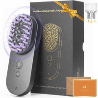 Uniwa Scalp Massager Hair Growth Brush, Hair Oil Applicator, 3 In 1 Scalp Massage Tool, Head Scalp Massager For Relax, Cordless Electric Brush For Hair Care, Oil Dispenser Comb, Mothers Day Gifts,Grey