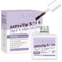 Saviland Gel Nail Glue: 30-Day Long Lasting Super Adhesive Glue Castor Oil Ve For False Tips Strong Hold X Nail Art Tool U V Lamp Curing Needed For Use Home Diy Ssprotip X 4.0