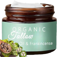 Grass Fed Beef Tallow With Frankincense Oil And Castor Oil, Whipped Beef Tallow Frankincense Oil Castor Oil, Organic Beef Tallow Moisturizer For Skin (1)