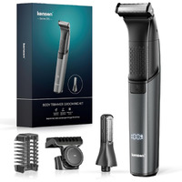 Body Hair Trimmer For Men - 6.0 Upgraded Mens Beard Trimmer, 2-In-1 Dual-Head Groin & Pubic Hair Trimmers For Privates Ipx6 Waterproof Wet/Dry Use Rechargeable Body Shavers For Men Ball Shavers