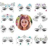 Face Gems, 10 Sets Mermaid Face Jewels Festival Gems Rhinestones Rave Eyes Body Bindi Temporary Stickers Crystal Stickers Decoration(Bright)