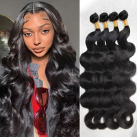 Zggtl Body Wave Bundles Human Hair 22 24 26 28Inch 100% Brazilian Long Bundles Human Hair Extensions Natural Color