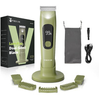 Vikicon Body Hair Trimmer For Men & Women: Safety Electric Razor For Pubic, Legs, Chest, Face W/Dual-Sided Single Blade & 5 Guide Combs, Waterproof Smooth Intimate Shaver, 150Min Long Battery Life