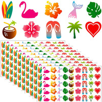 Tanning Stickers For Body, 500Pcs Hawaiian Self Adhesive Removable Tanning Sunbathing Stickers For Woman Kids Summer Beach Face Body Accessories