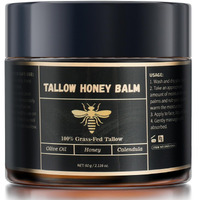 Mtmult Tallow And Honey Balm, Hydrating Balm With Raw Honey And Beeswax, Grass-Fed Tallow & Raw Wild Blend, Tallow Body & Face Moisturizer