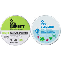 Raw Elements Baby & Kids Spf 30 Organic Sunscreen Tin, Non-Nano Zinc Oxide, Reef-Safe, Cruelty-Free, Gluten & Nut Free, W/Face And Body Mineral Sunscreen Tin, Water Resistant, Plastic Free, 3 Oz