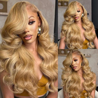 13X6 Honey Blonde Lace Front Wig Human Hai Blonde Lace Frontal Wigs For Women Human Hair Pre Plucked 27# Colored 180% Density Body Wave Hd Lace Frontal Wigs Human Hair (26Inch)