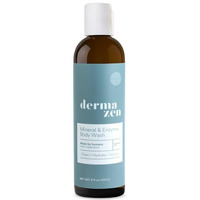 Dermazen Natural Mineral & Enzyme Body Wash For Men & Women | Malassezia Safe | Gentle, Hydrating & Nourishing Cleanser W/Papaya & Cucumber For Soft, Radiant Skin - Sulfate & Paraben Free, 8 Fl Oz