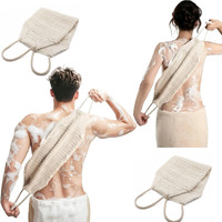 Marrassa Natural Sisal & Ramie Exfoliating Body Scrubber For Shower With Handle(2Pcs) - Deep Cleanse Back Scrubber, Scrub Spa Tool For Glowing Skin & Whole Body Care (2Pcs)