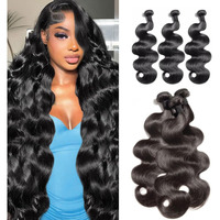 12A Human Hair Bundles 22 24 26 Inch Body Wave Bundles Human Hair 100% Unprocessed Brazilian Virgin Raw Remy Hair 3 Weaves Deals For Women Natural Color