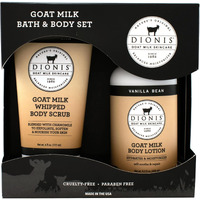 Dionis - Goat Milk Skincare Vanilla Bean Scented Sugar Scrub & Lotion Set (6 Oz And 8.5 Oz) - Made In The Usa - Cruelty-Free And Paraben-Free