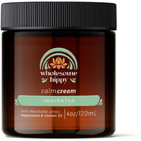 Wholesome Hippy Calm Cream - Unscented Body Butter With Magnesium, Vitamin D3, Shea, Arnica & Turmeric - Vegan Hydrating Moisturizer For Sensitive Skin & Self-Care - 4Oz
