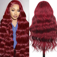 Kesenmu 99J Burgundy Lace Front Wigs Human Hair,13X6 Hd Body Wave Burgundy Lace Frontal Wigs Human Hair Pre Plucked With Baby Hair,210 Density Colored Wine Red Wig Human Hair For Women 26 Inch