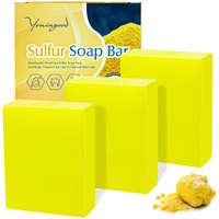 Yoniagood 3 Pcs Sulfur Dead Sea Soap, Natural Sulphur Bar Soap With Dead Sea Salt, Tea Tree Oil, Face & Body Exfoliating & Moisturizing Bar For Men & Women All Skin Types