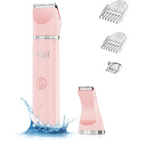 Aibrit Pro Electric Bikini Trimmer For Women - 2 In 1 Electric Lady Pubic Hair Groomer Painless Hair Removal Razor Body Shaver, Portable Ladies Shaver With 2 Trimmer Heads, Ipx7 Waterproof
