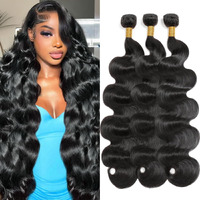 12A Human Hair Bundles 18 20 22 Inch Body Wave 3 Bundles Human Hair 100% Unprocessed Brazilian Virgin Hair Bundles Deals Quick Weave Hair Extension Natural Black