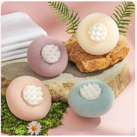 Super Soft Sunflower Suction Cup Bath Ball, 2025 Upgraded 2-In-1 Sunflower Ball Exfoliating Bath Sponge Cleaning Brush, Mesh Shower Body Sponge Accessories For Women, Men Shower (4 Color)