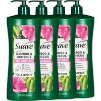 Suave Bamboo & Hibiscus Volumizing Shampoo, For Fine And Flat Hair, Salon Proven System For Boosting Hair Volume And Body, 28 Oz, 4 Pack