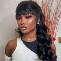 Saeiall Mullet Wig For Black Women Human Hair Pixie Cut Wig Long Body Wave Mullet None Lace Front Haircut Glueless Wigs Layered Haircut Wigs For Women (Multicolor, 18Inch)