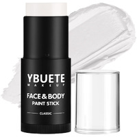 Ybuete White Face Body Painting Stick, Professional Full-Coverage Cream White Face Paint For Halloween Sfx Skeleton Ghost Zombie Clown Goth Cosplay Makeup, Washable Body Stick For Adult Costume Party