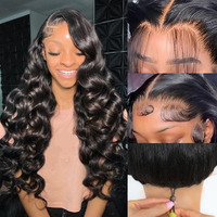 26 Inch 13X6 Body Wave Lace Front Wigs Human Hair 200 Density Hd Transparent Lace Frontal Wigs Human Hair Elastic Drawstring Glueless Wigs Human Hair Wig For Black Women (Black, 26 Inch, Body)