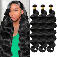 12A Human Hair Bundles 24 24 24 Inch Body Wave Bundles Human Hair 100% Unprocessed Brazilian Virgin Hair 3 Bundle Weave Human Hair Extensions Real Human Hair For Women Natural Black