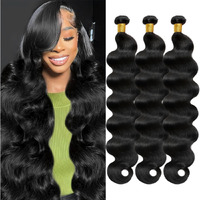 12A Human Hair Bundles 20 22 24 Inch Body Wave Bundles Human Hair 100% Unprocessed Brazilian Virgin Hair 3 Bundle Weave Human Hair Extensions Real Human Hair For Women Natural Black
