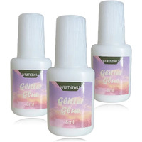 Temporary Tattoo Glue - Wumawu 8Ml Glitter Glue Brush Bottle, Water Soluble Body Painting Glue, Ideal For Halloween, Carnival, Birthday Party, Theme Party, Costume Events & Makeup Artists (3 Pcs)