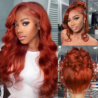 Auburn Reddish Brown 360 Lace Front Wigs Human Hair Pre Plucked 180% Density Red Brown 360 Hd Transparent Lace Frontal Wig 18 Inch Colored Glueless Body Wave Human Hair Wigs For Black Women